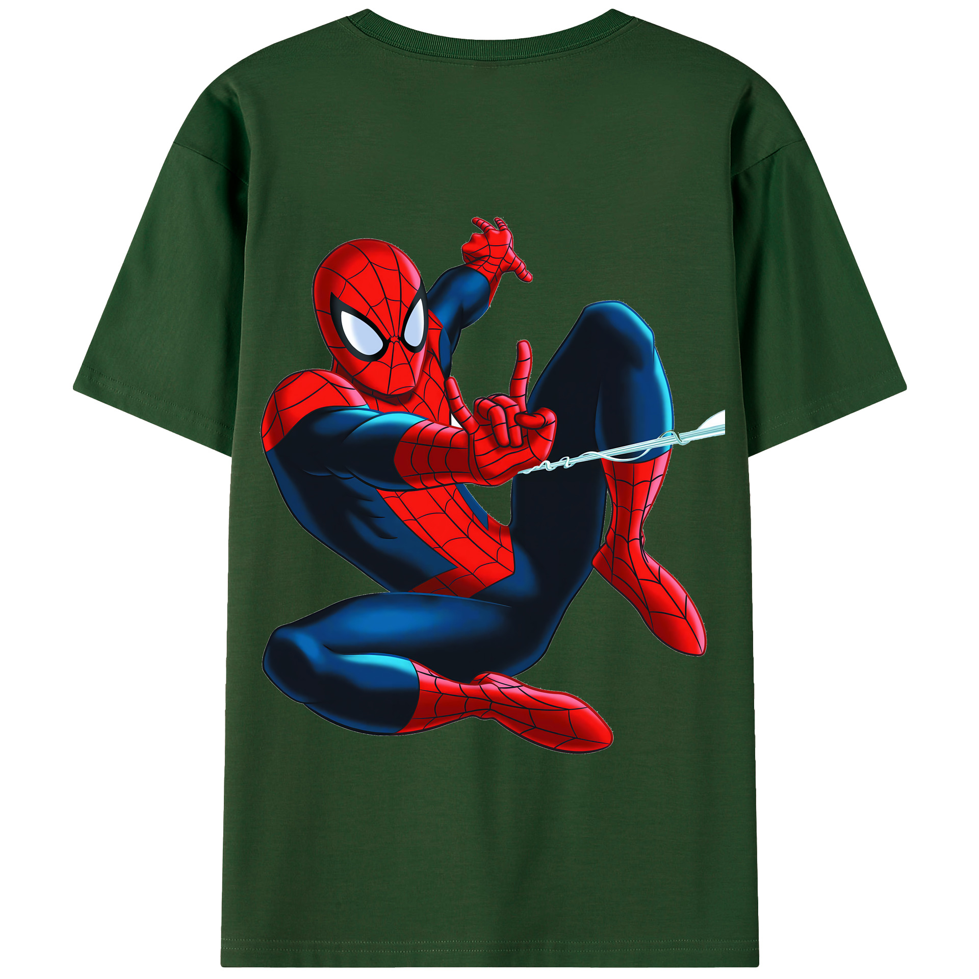 （画像用） Spider Man スパイダーマン 綿100％半袖Tシャツ（背面プリント）
